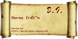 Deres Irén névjegykártya